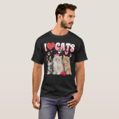 Ik hou van katten Shirt kattenliefhebber T-shirt - (Voorkant volledig)