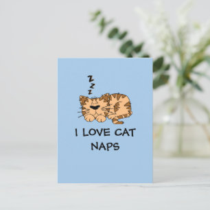 Ik hou van katten slaapjes T-shirt Briefkaart