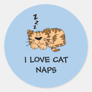 Ik hou van katten slaapjes T-shirt Ronde Sticker
