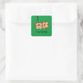 Ik Hou Van Katten Slaapjes, Vierkante Sticker (Tas)