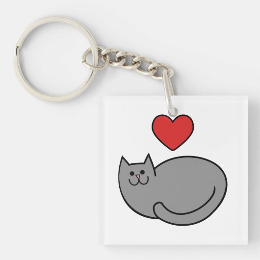 Ik hou van katten sleutelhanger (voorkant)