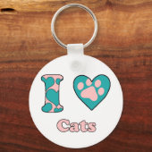 Ik hou van katten sleutelhanger (Voorkant)