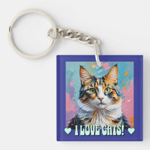 Ik hou van katten! sleutelhanger