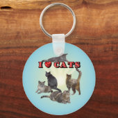 Ik hou van katten sleutelhanger (Voorkant)