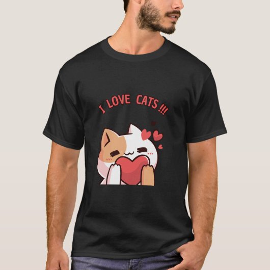 Ik HOU VAN KATTEN T-shirt (Voorkant)