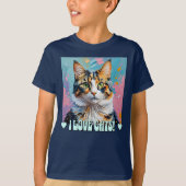 Ik hou van katten! t-shirt (Voorkant)