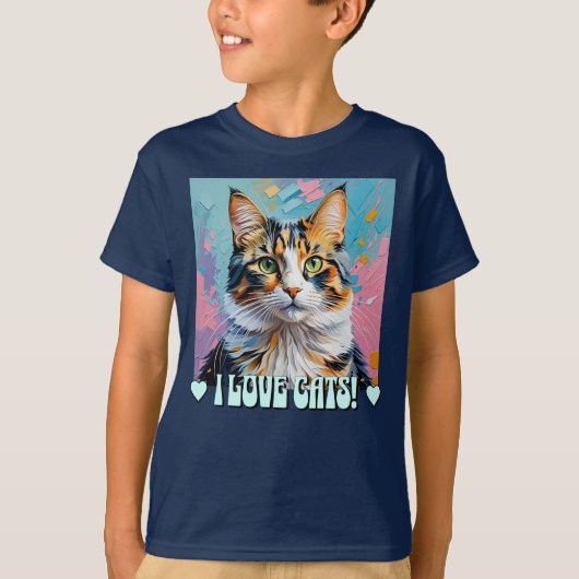 Ik hou van katten! t-shirt (Voorkant)