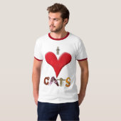 Ik hou van katten t-shirt (Voorkant volledig)