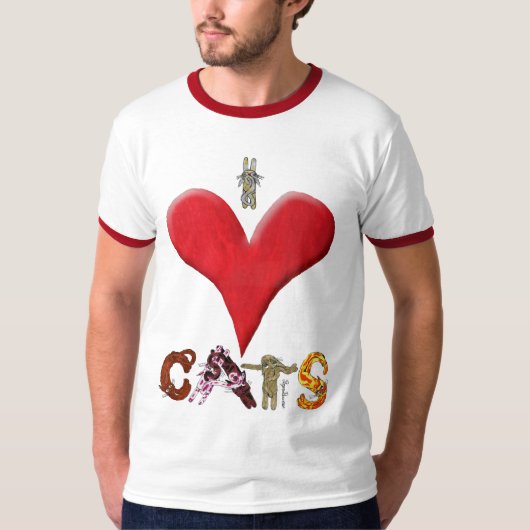 Ik hou van katten t-shirt (Voorkant)