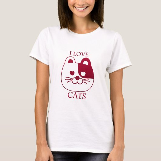 Ik hou van katten t-shirt (Voorkant)