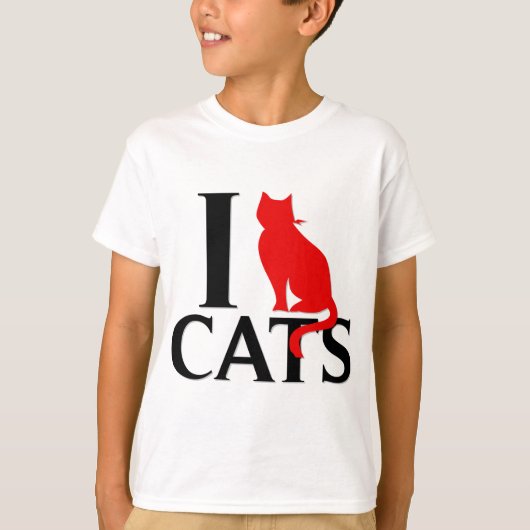 Ik hou van katten t-shirt (Voorkant)