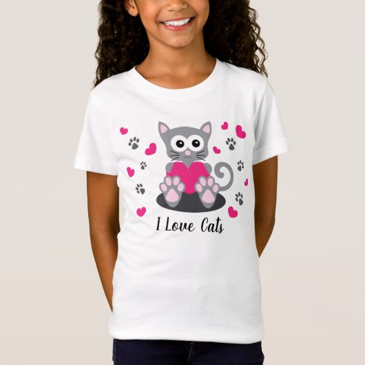Ik hou van katten t-shirt (Voorkant)