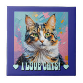 Ik hou van katten! tegeltje (Voorkant)