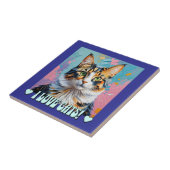 Ik hou van katten! tegeltje (Zijkant)