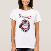 Ik hou van katten Tekst Kat  Kunst T-shirt (Voorkant)