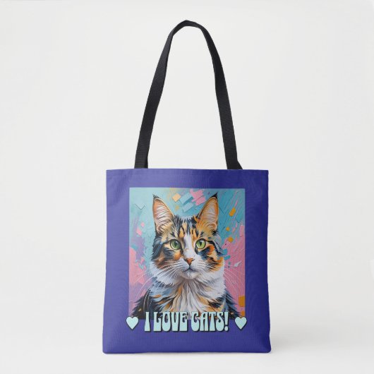 Ik hou van katten! tote bag (Voorkant)