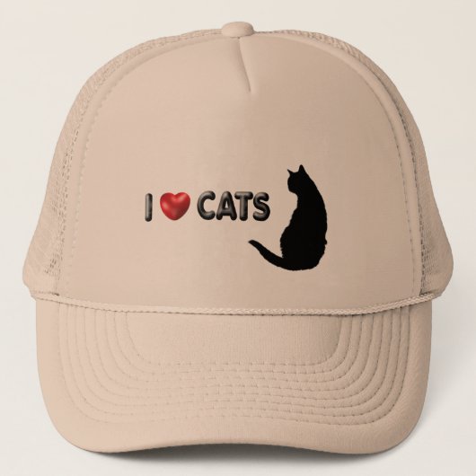 Ik hou van katten trucker pet (Voorkant)