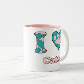 Ik hou van katten tweekleurige koffiemok (Voorkant rechts)