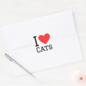 Ik hou van katten  vierkante sticker (Envelop)
