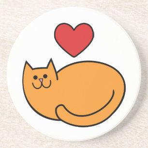 Ik hou van katten zandsteen onderzetter