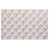 Ik hou van katten! (zwart en rood op wit) stof (Fat Quarter)