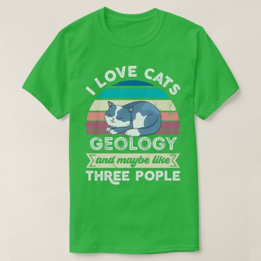 Ik hou van Kattengeologie en als Drie Mensen T-shirt (Design voorkant)
