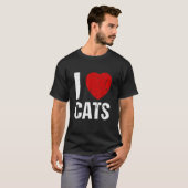 Ik hou van kattenhartkat t-shirt (Voorkant volledig)