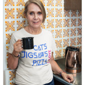 Ik hou van kattenjigsaws pizza t-shirt