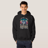 Ik hou van kattenkaraat en van drie mensen hoodie (Voorkant volledig)