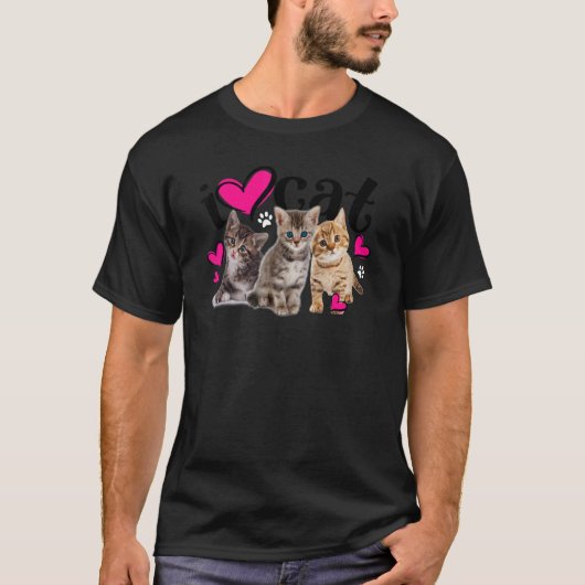 Ik hou van kattenkat Ik hou van Kittens T-shirt (Voorkant)