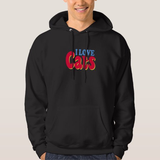 Ik hou van kattenkattenkat hoodie (Voorkant)