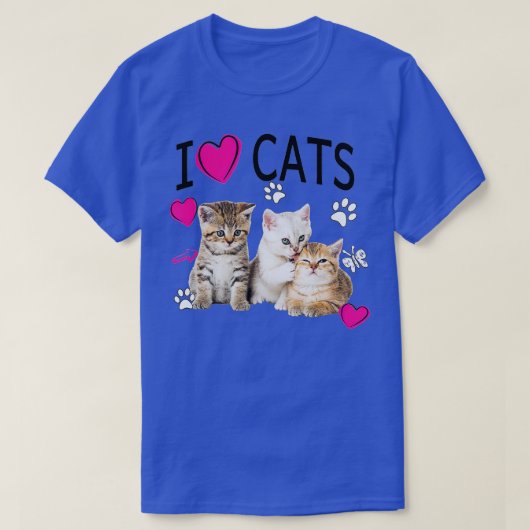 Ik hou van kattenliefje. Ik hou van Kittens T-shirt (Design voorkant)