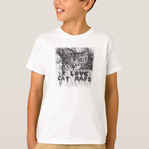 Ik hou van kattenluiers, kat slapen t-shirt