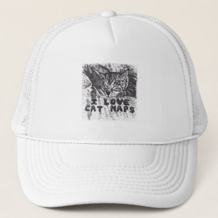 Ik hou van kattenluiers, kat slapen trucker pet