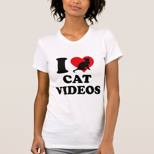 Ik hou van kattenvideo's t-shirt (Voorkant)