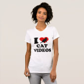 Ik hou van kattenvideo's t-shirt (Voorkant volledig)