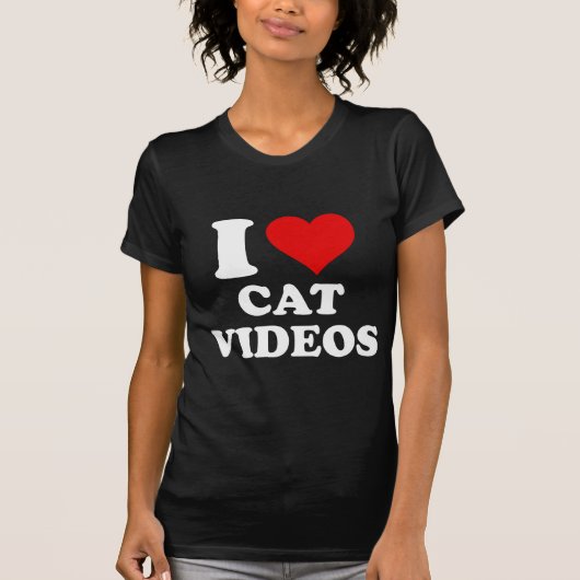 Ik hou van kattenvideo's t-shirt (Voorkant)