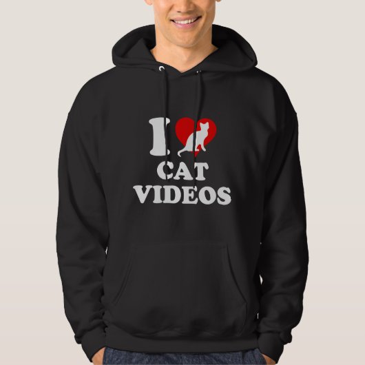 Ik hou van katvideo's hoodie (Voorkant)