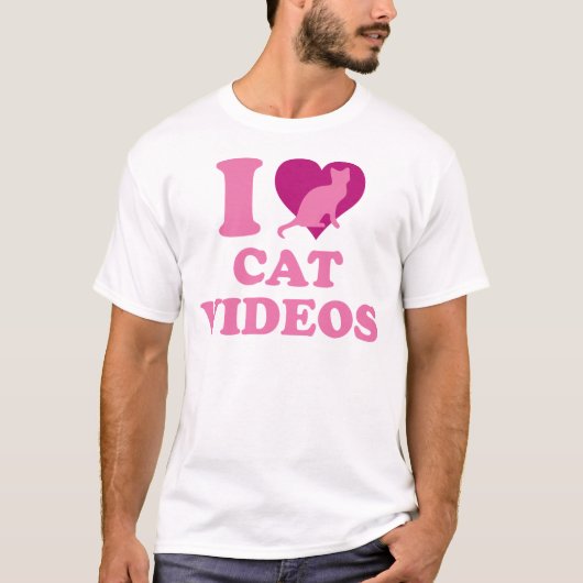 Ik hou van katvideo's t-shirt (Voorkant)