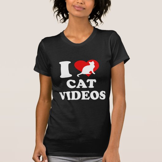 Ik hou van katvideo's t-shirt (Voorkant)