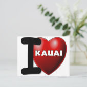 Ik hou van Kauai, Hawaii Briefkaart (Staand voorkant)