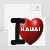 Ik hou van Kauai, Hawaii Briefkaart (Voorkant / Achterkant)