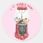 Ik hou van kauwgom ronde sticker (Voorkant)