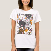 Ik hou van Kawaii Katten Het Casual Shirt van vrou (Voorkant)