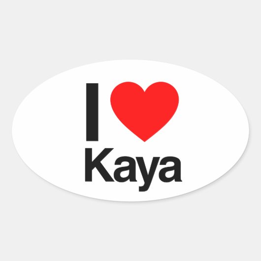 ik hou van kaya ovale sticker (Voorkant)