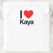 ik hou van kaya ovale sticker (Tas)