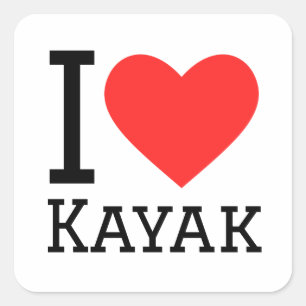 Ik hou van kayak vierkante sticker