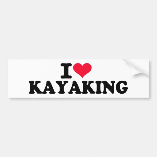 Ik hou van Kayaking Bumpersticker (Voorkant)