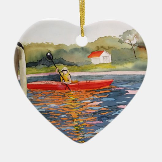 Ik hou van Kayaking Ornament (Voorkant)