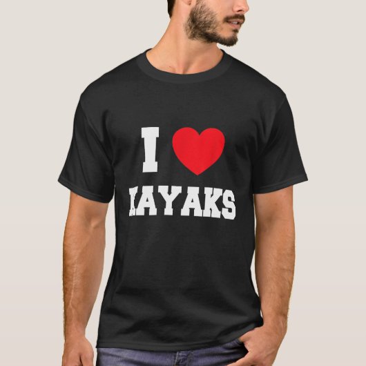 Ik hou van kayaks T-Shirt (Voorkant)